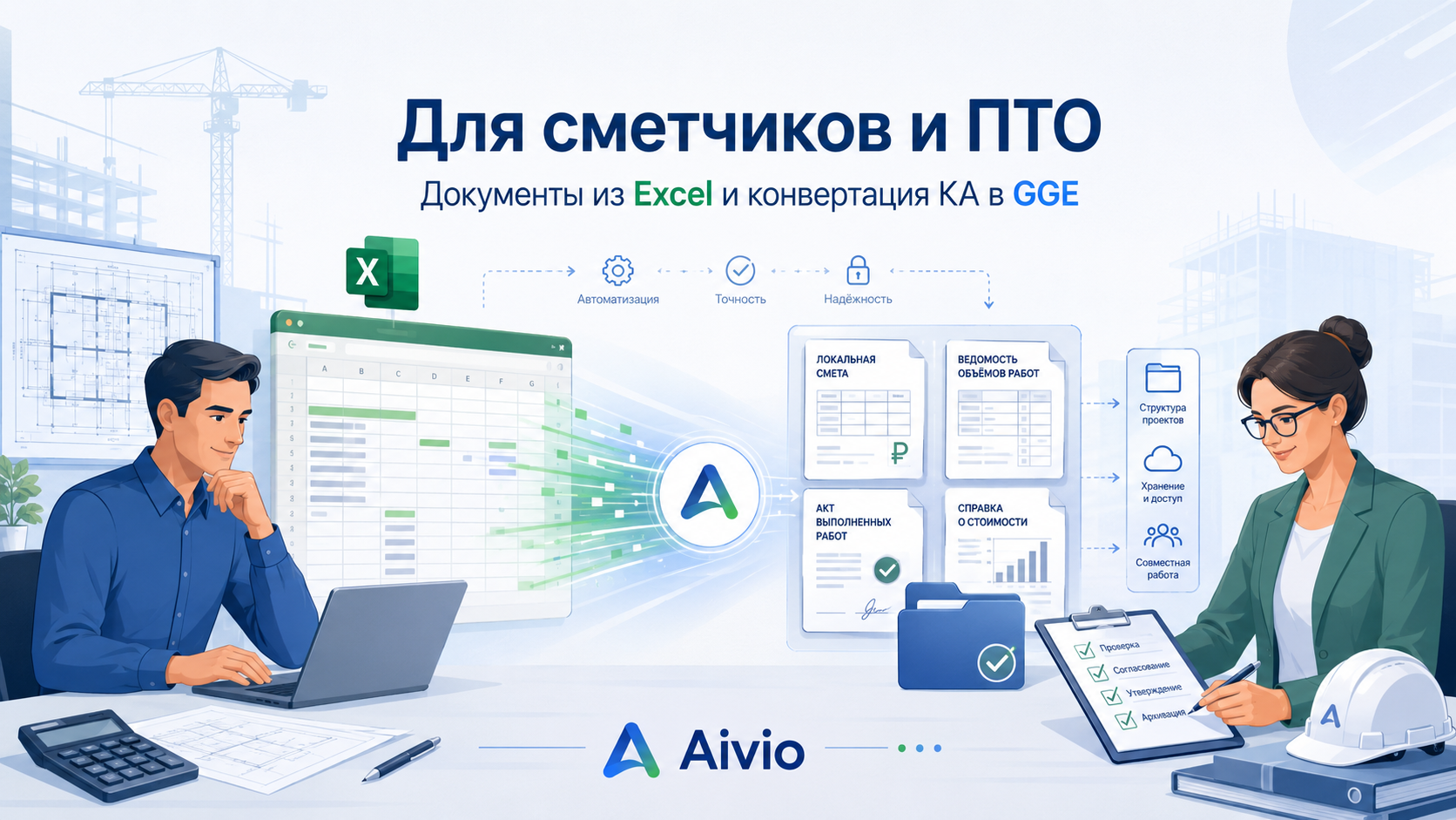 Aivio для сметчиков и ПТО: документы из Excel и конвертация КА в GGE